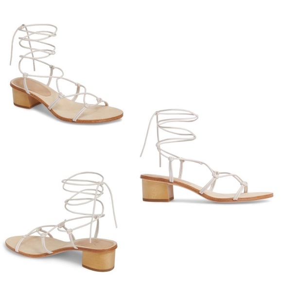 Pour La Victoire Jules Ankle Tie Ivory Sandal - Picture 2 of 4
